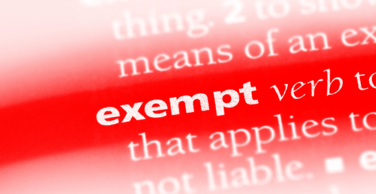exempt on red dictionary