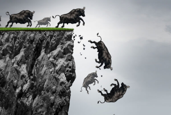 Bulls plummeting off a cliff