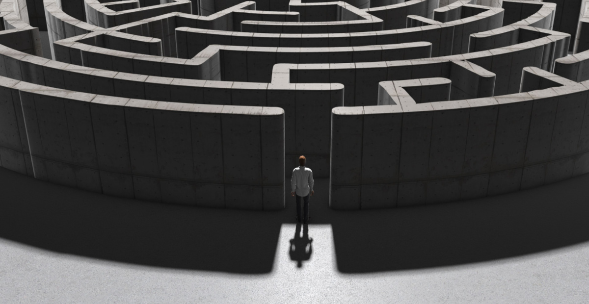 Man entering maze