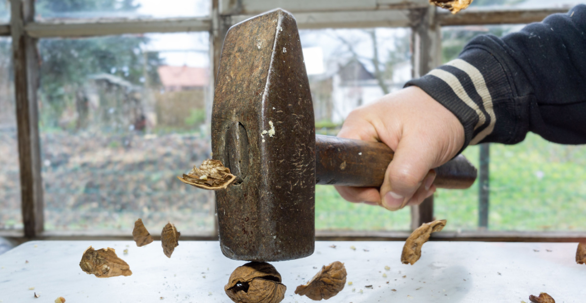 Hammer to crack a walnut