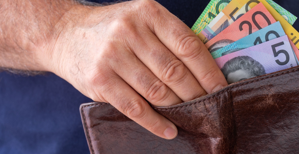 Hand, wallet, banknotes