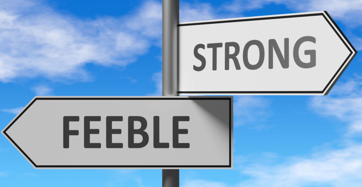 Signpost - feeble strong