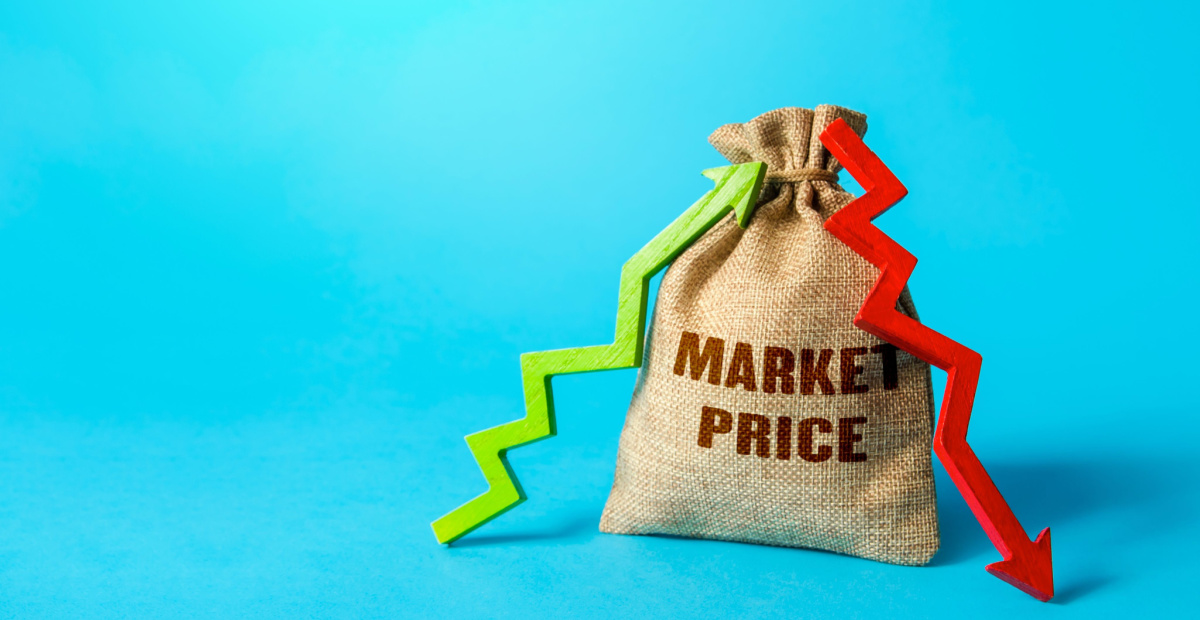 Sack with market price