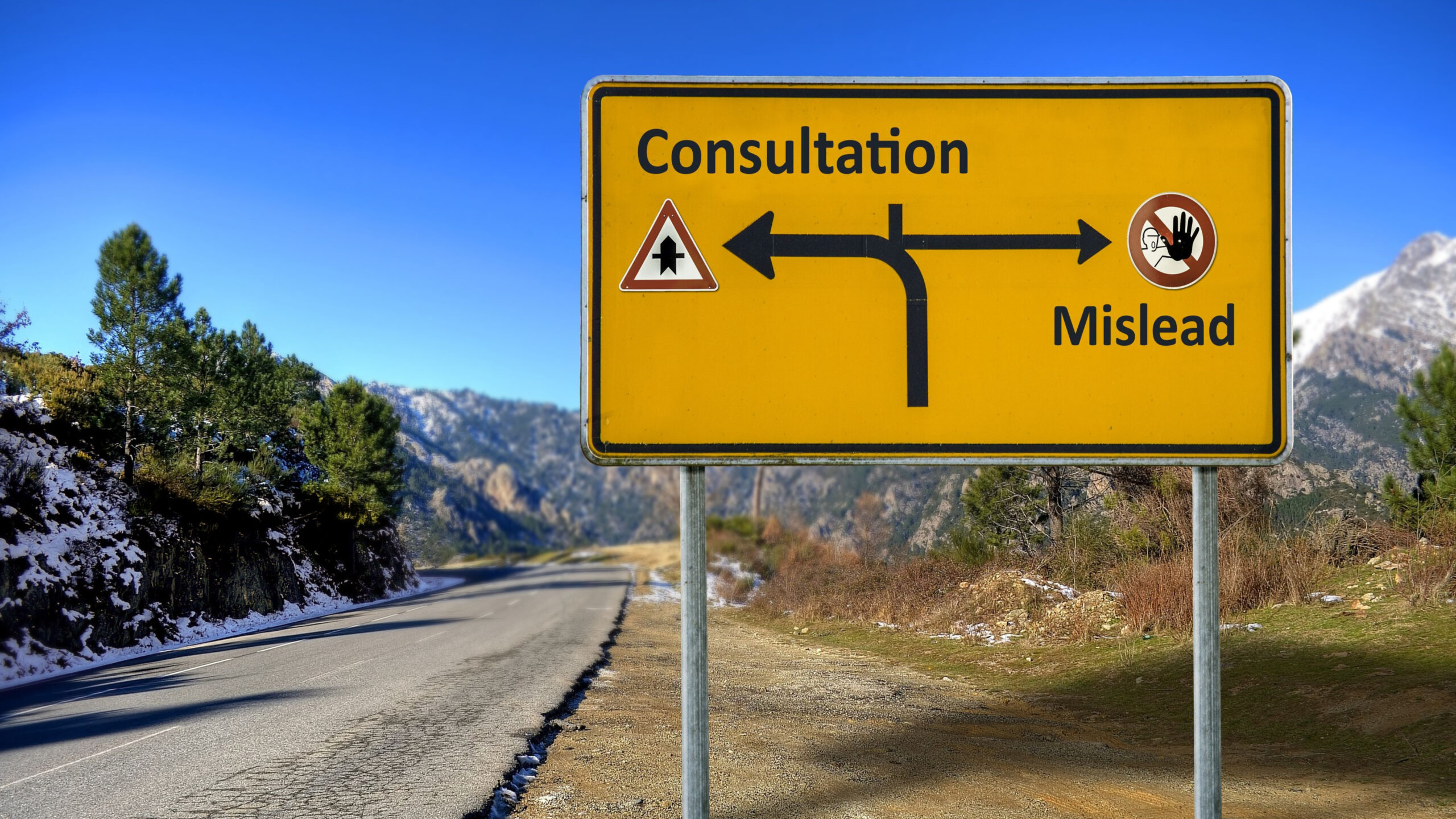 Road sign - consultation or mislead