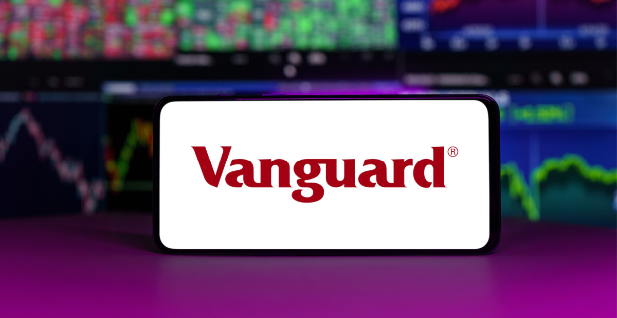 Vanguard on trading screen background