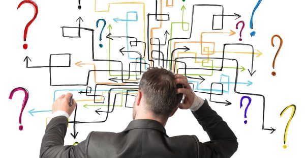 Man puzzled by complex diagram