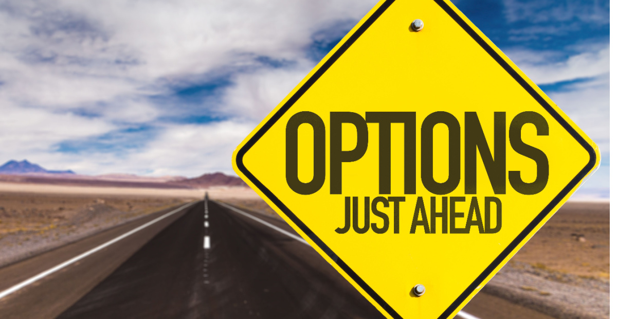 Options just ahead sign