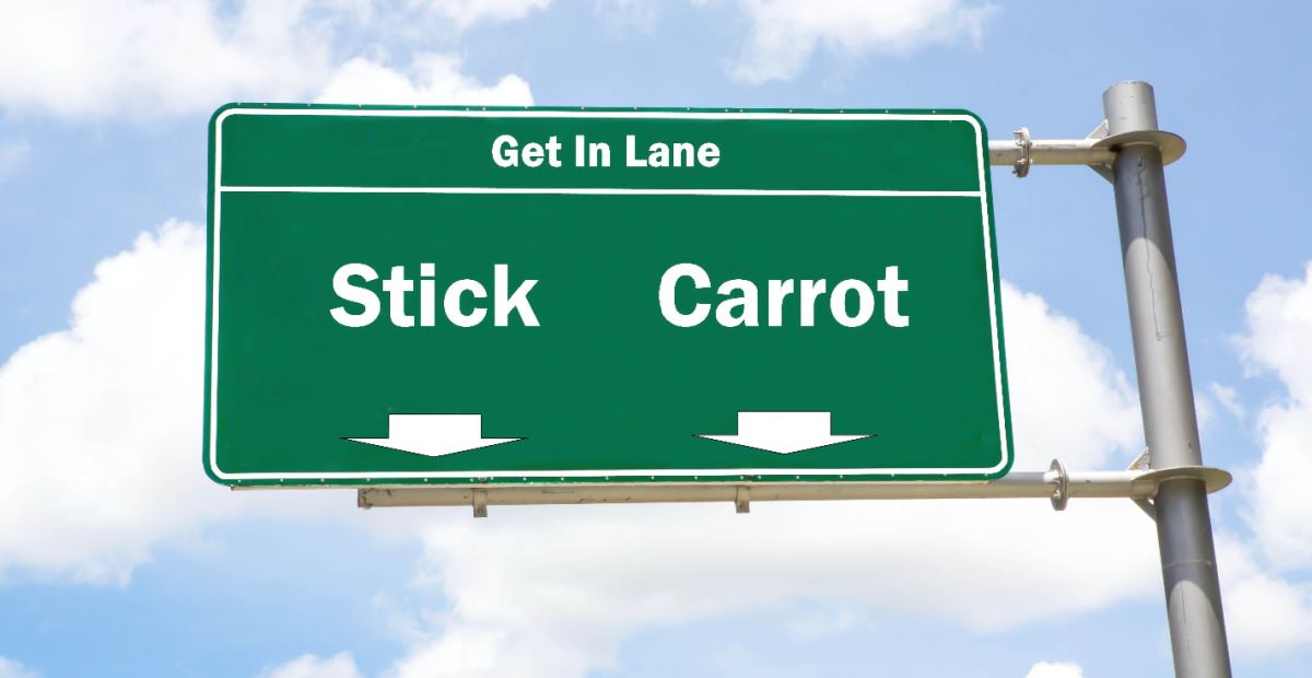 Stick and carrot sign