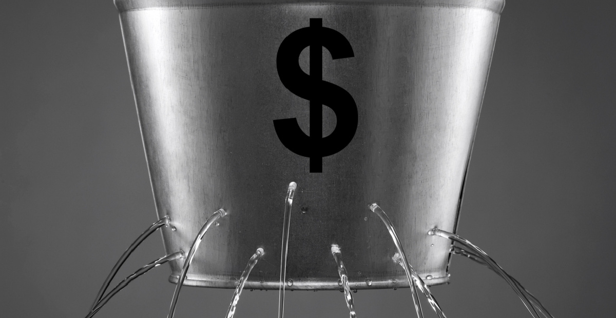 Leaking dollar bucket