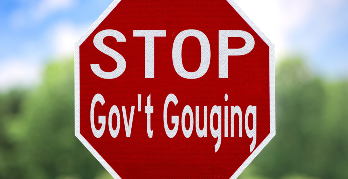 Stop govt gouging stop sign