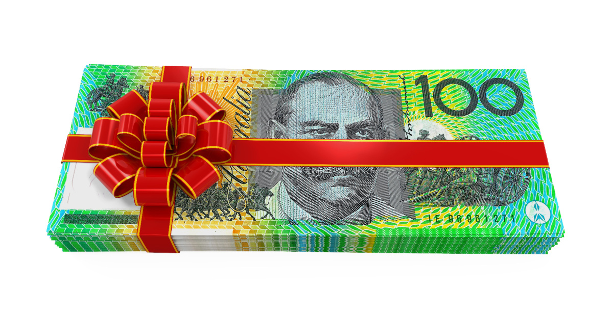 Gift wrapped bank notes