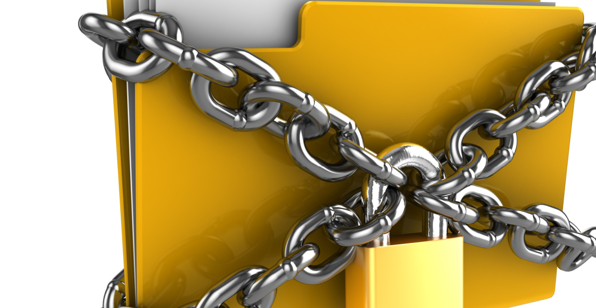 Chain and padlock around file