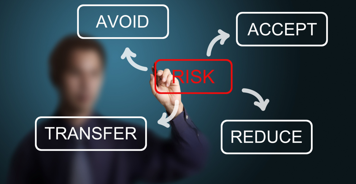 Man chooses avoid, accept, transfer, reduce, risk