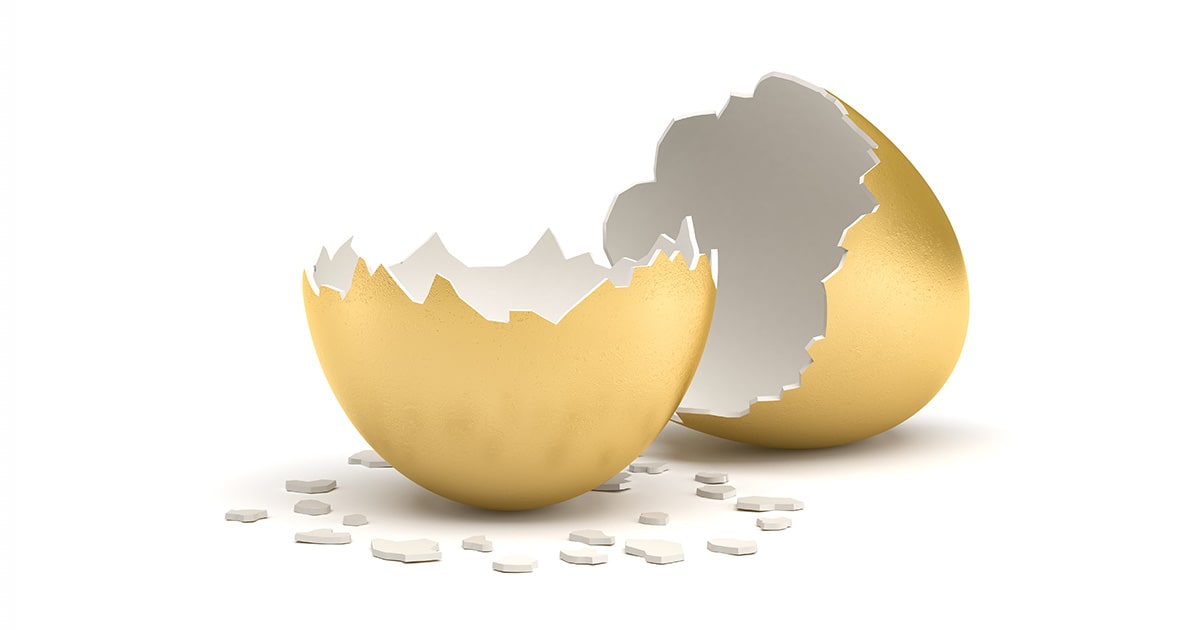 Broken gold eggshell