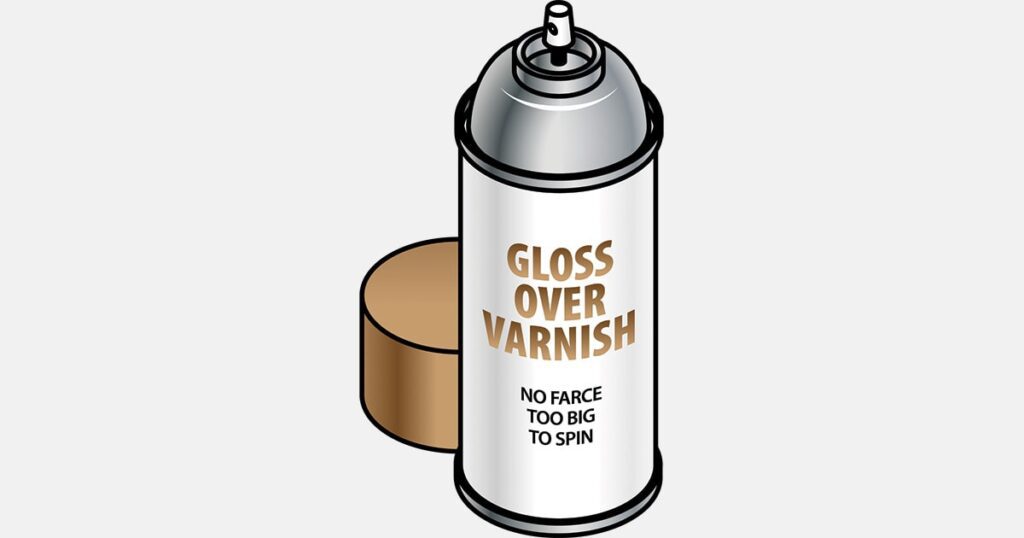 Gloss over varnish spray can graphic