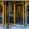 Revolving door of an office block