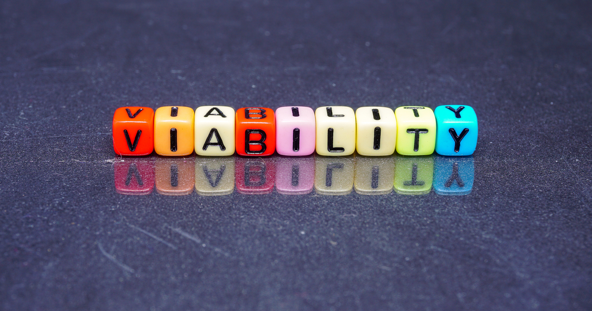 Viability spelt out in colourful letter charms