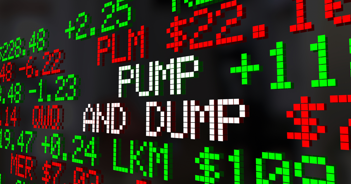 Stockmarket board with Pump and Dump written in white