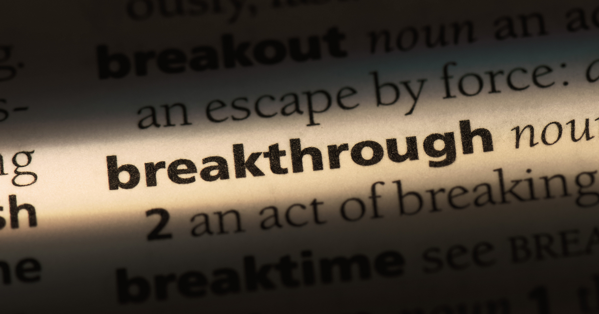Breakthrough written in a dictionary