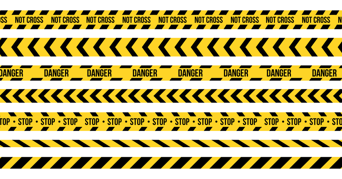 Danger do not cross yellow and black tape