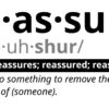 Reassure definition from dictionary