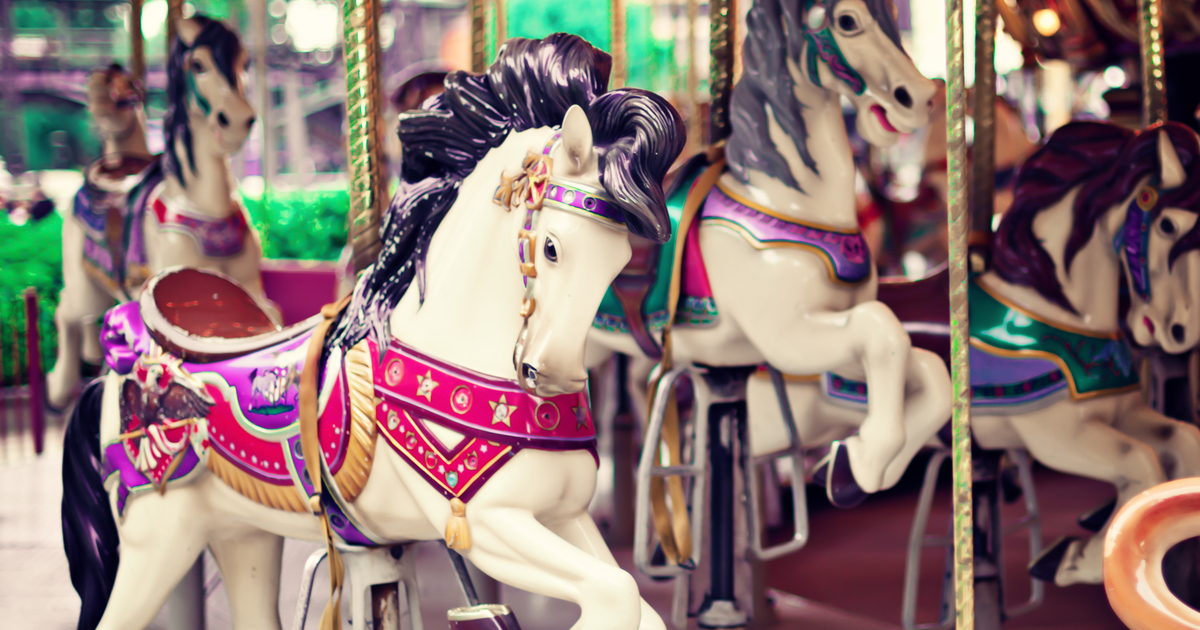 Horse rides on a carousel