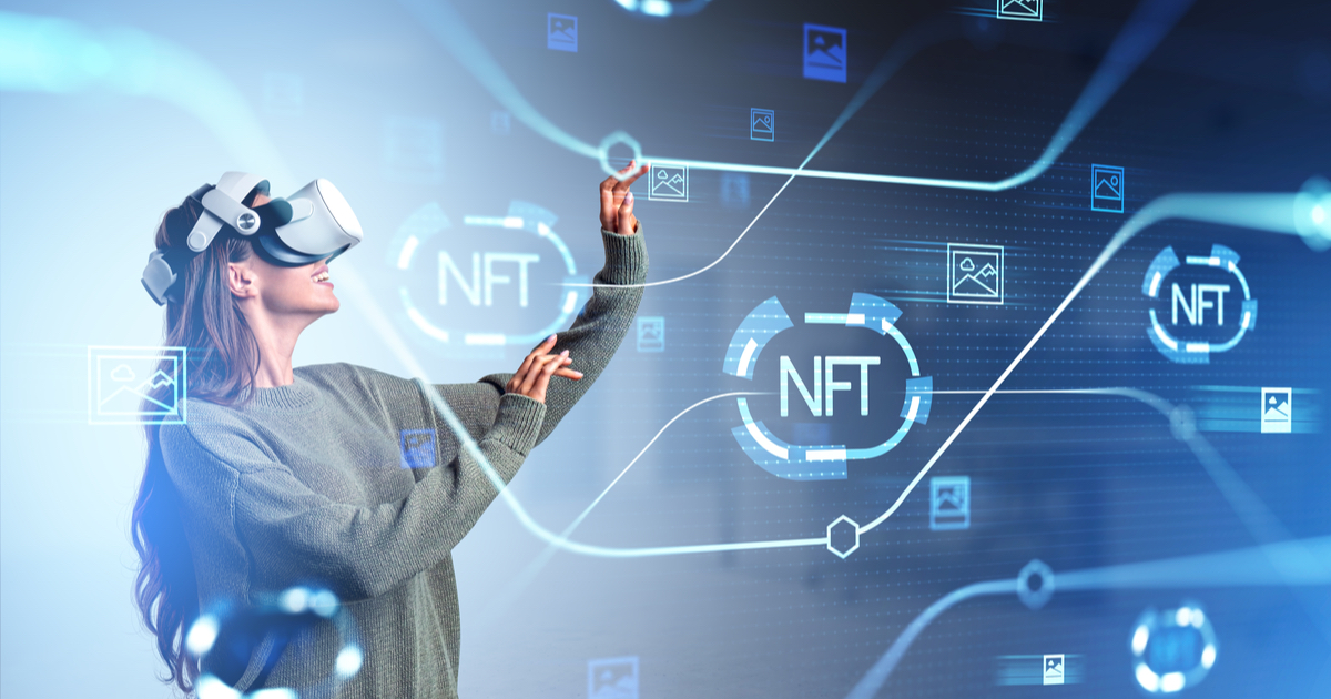 Young woman with NFT