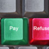 Pay and Refuse buttons on a keyboard