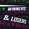 Stockmarket ticker showing Winners & Losers